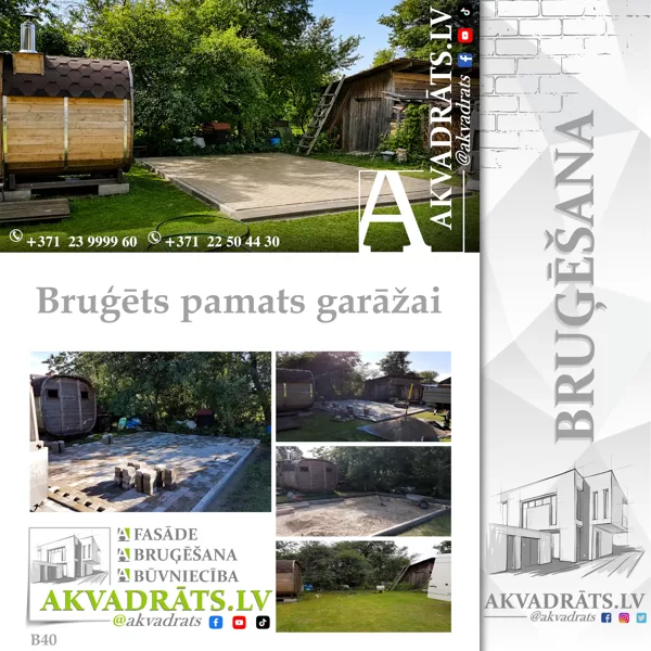 Bruģēts pamats garāžai