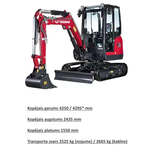 MINI EKSKAVATORS  Yanmar SV26